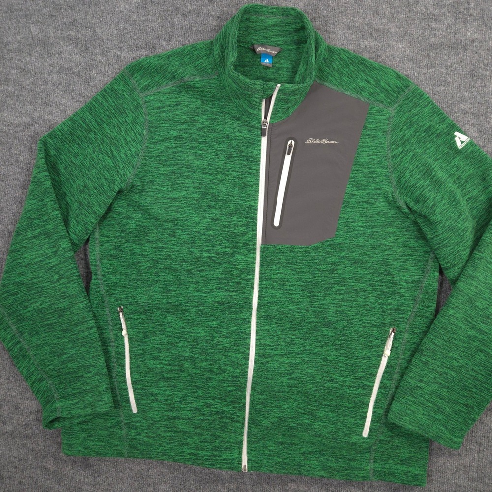 Eddie Bauer First Ascent Cloud Layer Pro Jacket Mens XL Green Fleece Full Zip
